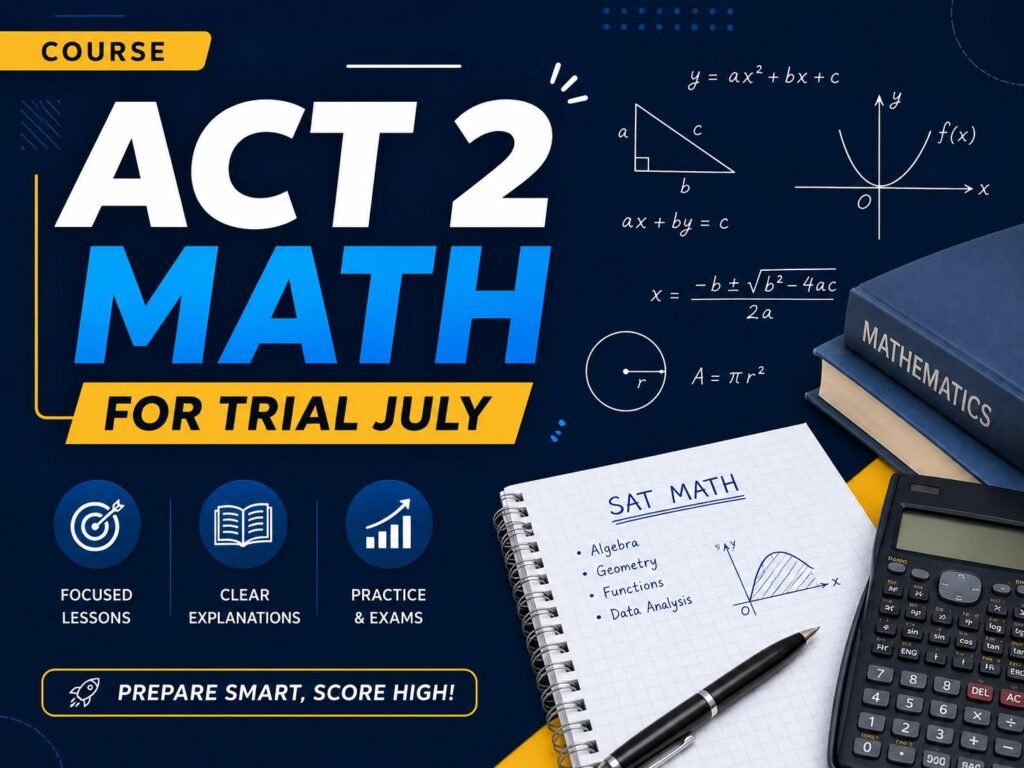ACT 2 MATH for trial july